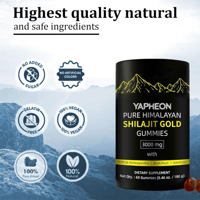 OEM Pure Himalayan Shilajit Gold Gummies 3000mg with KSM-66 Ashwagandha Black Musli and Gokshura Supports Energy Stamina Strength Muscle Recovery and Reduces Fatigue 60 Vegan Gummies,MY SHOP,OEM Pure Himalayan Shilajit Gold Gummies 3000mg with KSM-66 Ashwagandha Black Musli and Gokshura Supports Energy Stamina Strength Muscle Recovery and Reduces Fatigue 60 Vegan Gummies