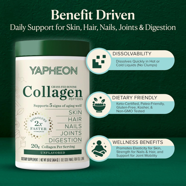 YAPHEON Grass-Fed Bovine Collagen Peptides Powder,MY SHOP,YAPHEON Grass-Fed Bovine Collagen Peptides Powder