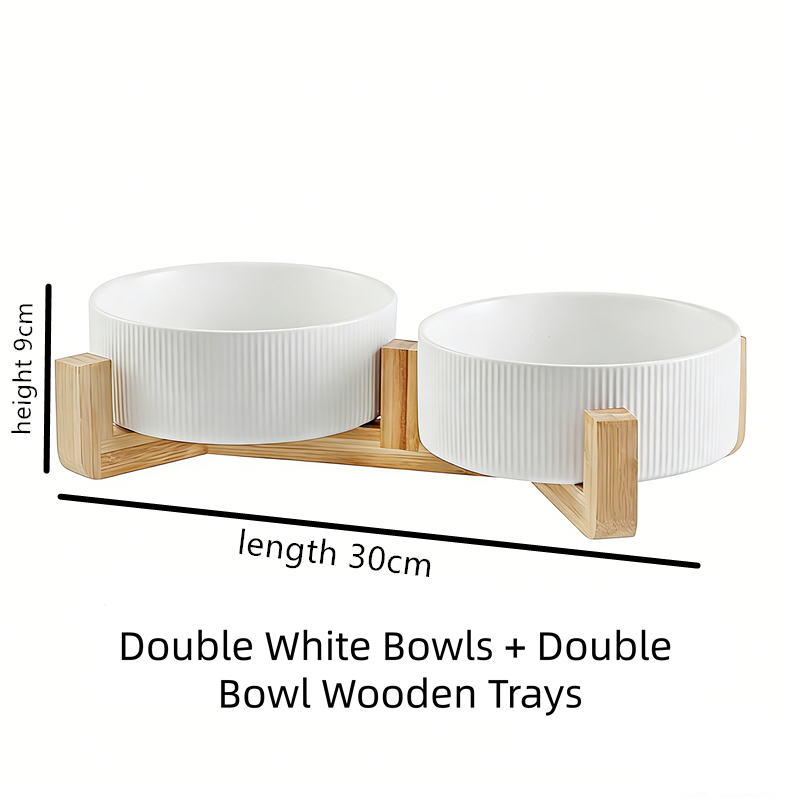 Seamless 6-inch Bowl with Double Bowl With Wooden Frame