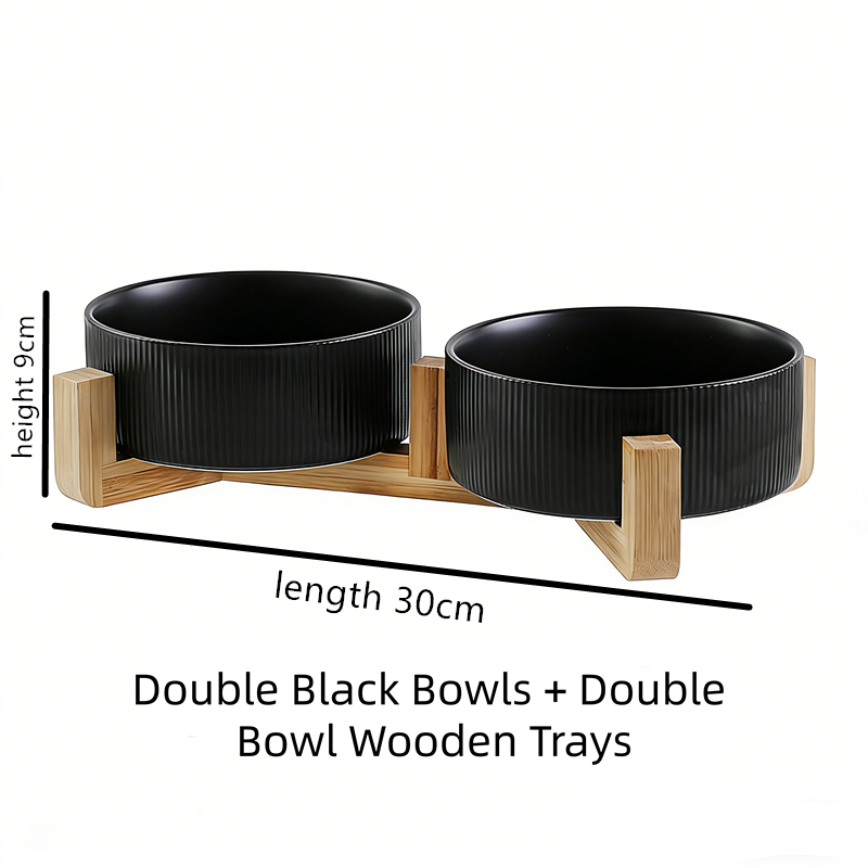 Seamless 6-inch Bowl with Double Bowl With Wooden Frame