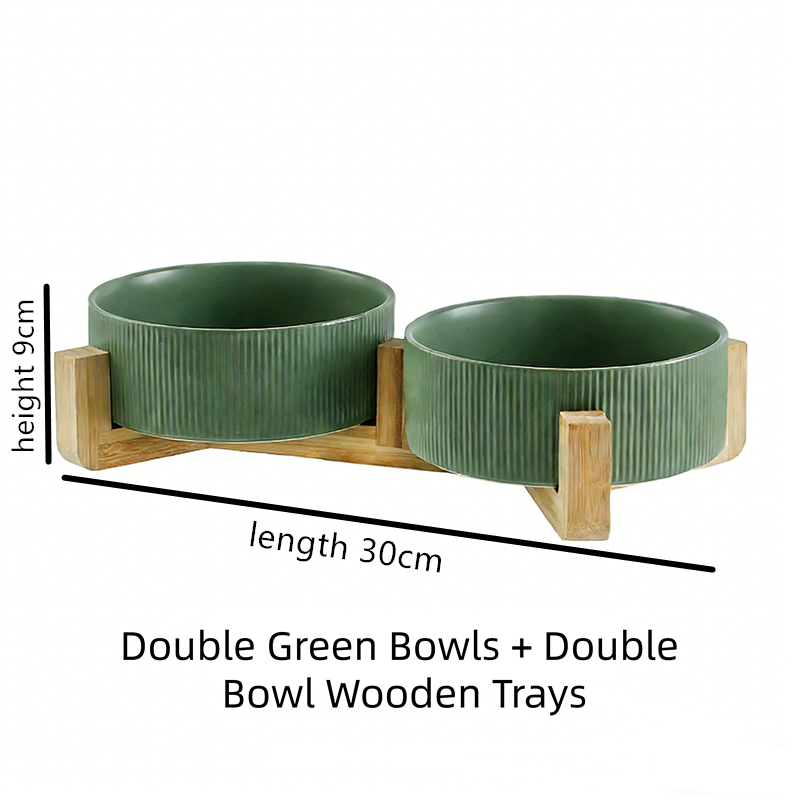 Seamless 6-inch Bowl with Double Bowl With Wooden Frame