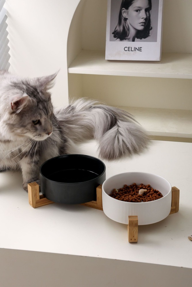 Seamless 6-inch Bowl with Double Bowl With Wooden Frame