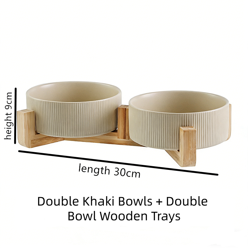 Seamless 6-inch Bowl with Double Bowl With Wooden Frame