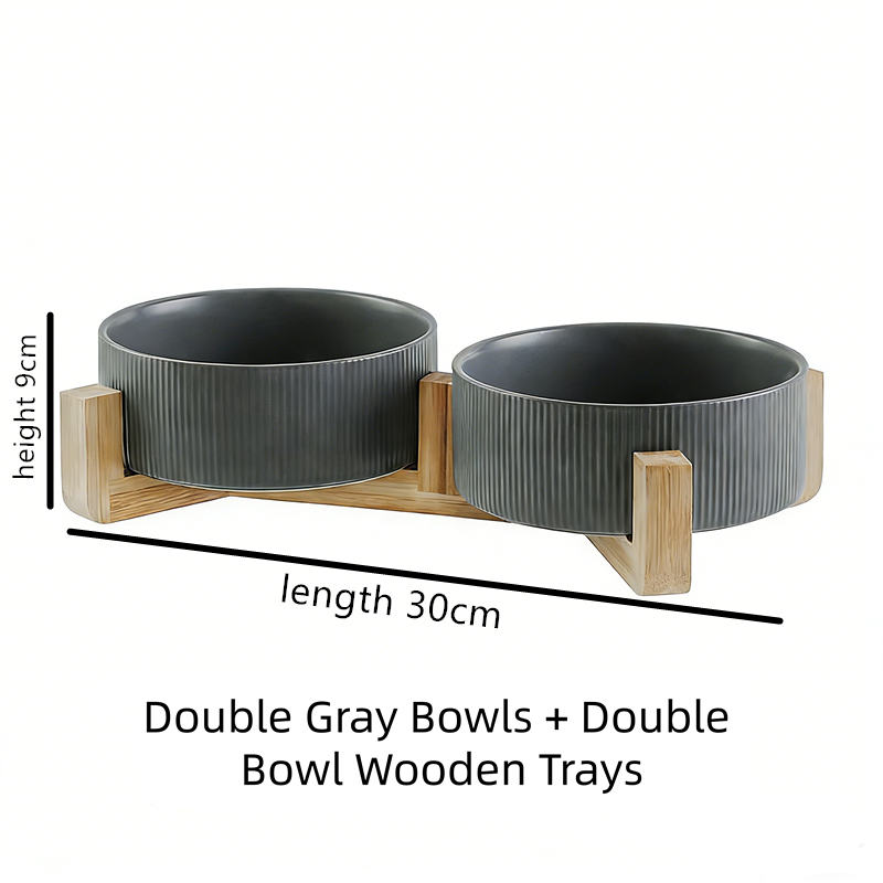 Seamless 6-inch Bowl with Double Bowl With Wooden Frame