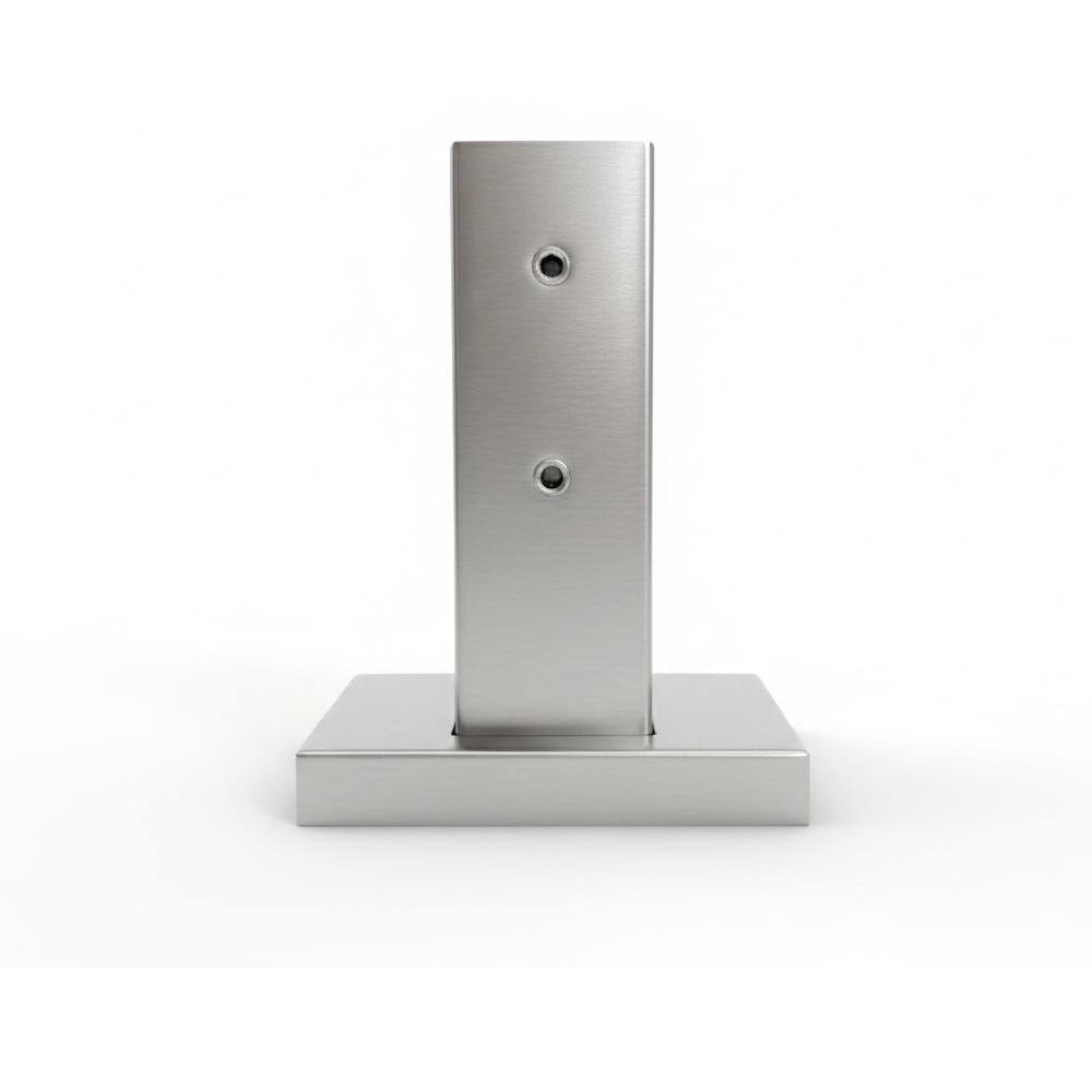 160mm SS304 Glass Railing Spigot Heavy Duty Square Modern Design Railing Clamp for Glass Panels and Deck Railings Support 10-12.5mm Glass