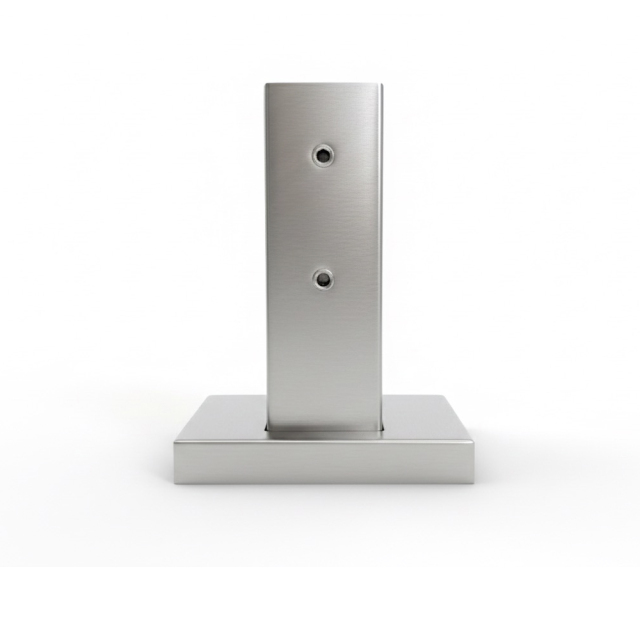 160mm SS304 Glass Railing Spigot Heavy Duty Square Modern Design Railing Clamp for Glass Panels and Deck Railings Support 10-12.5mm Glass