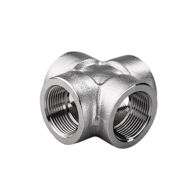 Резьбовой крестообразный фитинг из нержавеющей стали NPT BSP