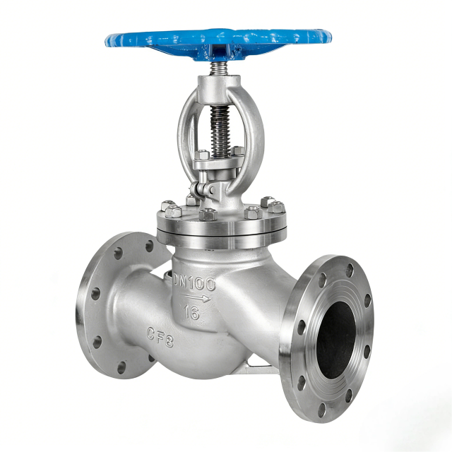 Manual Stainless Steel Globe Valve | Flanged Industrial Shut-Off Valve