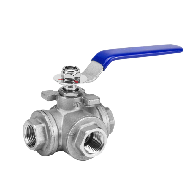 304 Stainless Steel 3-Way Female Thread Ball Valve