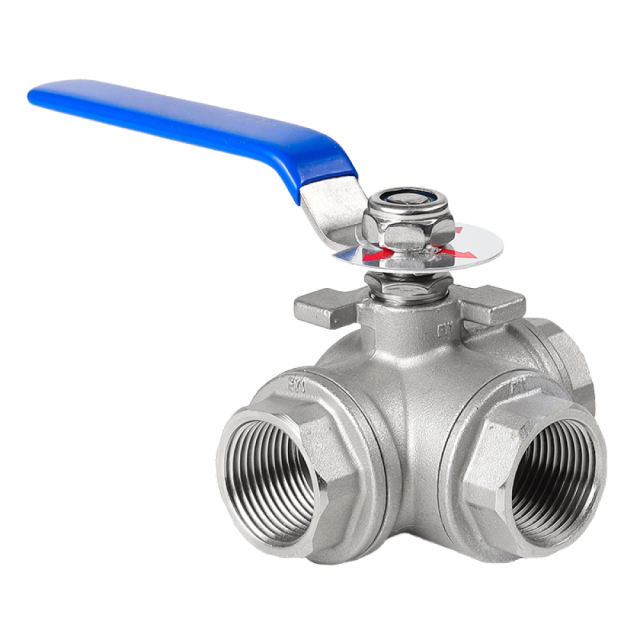 304 Stainless Steel 3-Way Female Thread Ball Valve