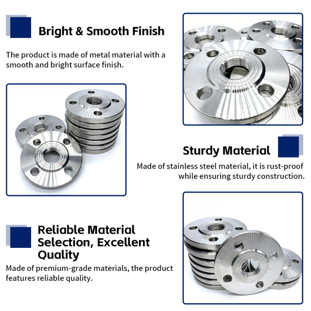304 Stainless Steel Female BSP/NPT Threaded Flange - ANSI Raised Face (RF) Screwed Pipe Flange - Custom Sizes Available