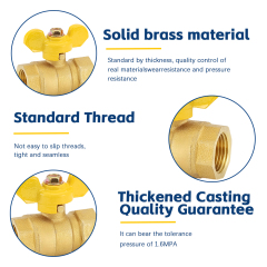 Brass Butterfly Handle Female Thread Ball Valve Manufacturer | Manual Shut Off Valve for Household Water, Gas & Heating Pipelines