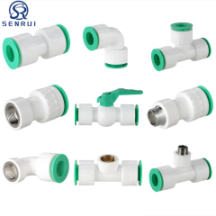 PPR elbow and tee quick connect fittings for plumbing installation