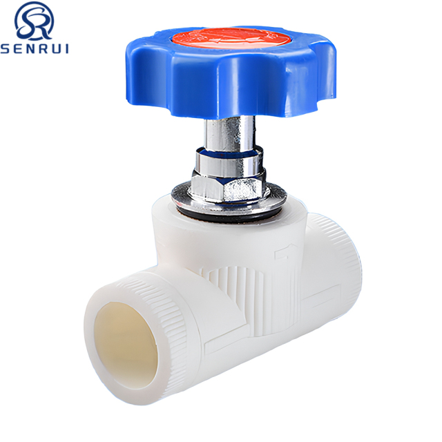 Blue handle PPR stop valve for hot and cold water pipelines