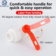 Ergonomic handle design of PPR ball valve for easy operation