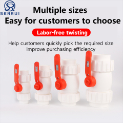 Multiple sizes PPR ball valves for PPR pipe fittings systems