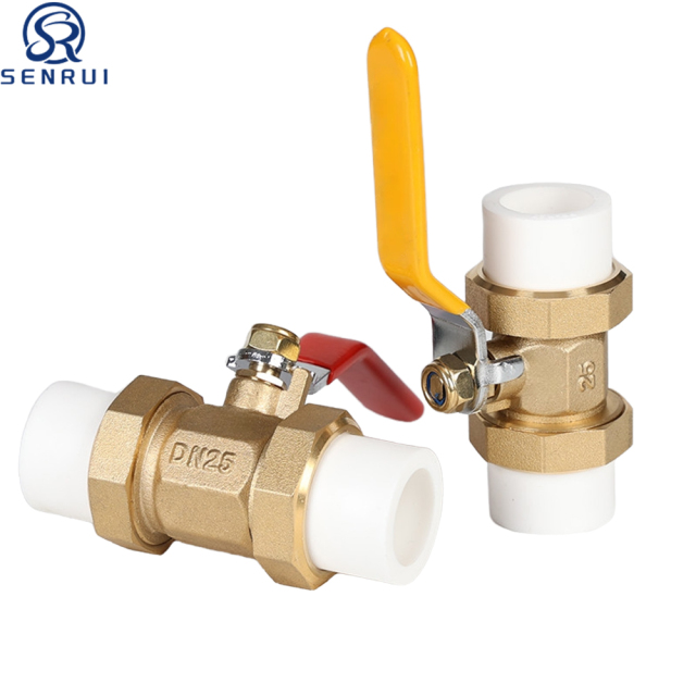Structure of PPR brass ball valve with durable brass components