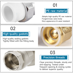 Structure of PPR double union stainless steel ball valve with removable union connection