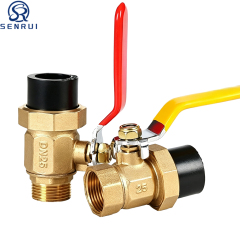 PPR double union brass ball valve with removable connection for water supply systems