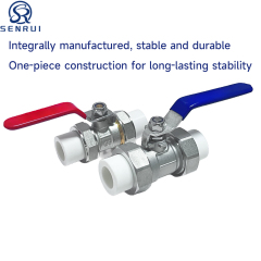 PPR double union stainless steel ball valve series for hot and cold water supply systems