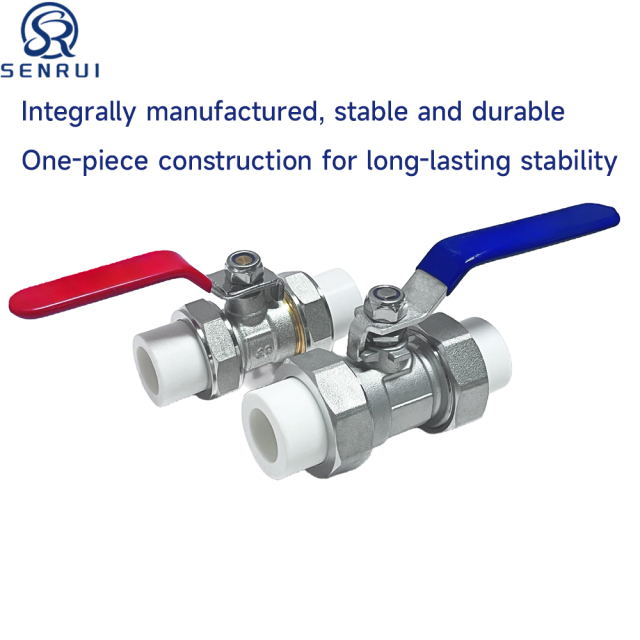 PPR double union stainless steel ball valve series for hot and cold water supply systems