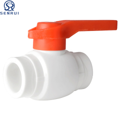 Front view of PPR female thread ball valve with ergonomic handle