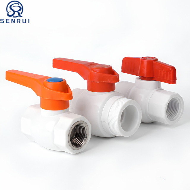 PPR female thread ball valve with brass insert for water supply systems