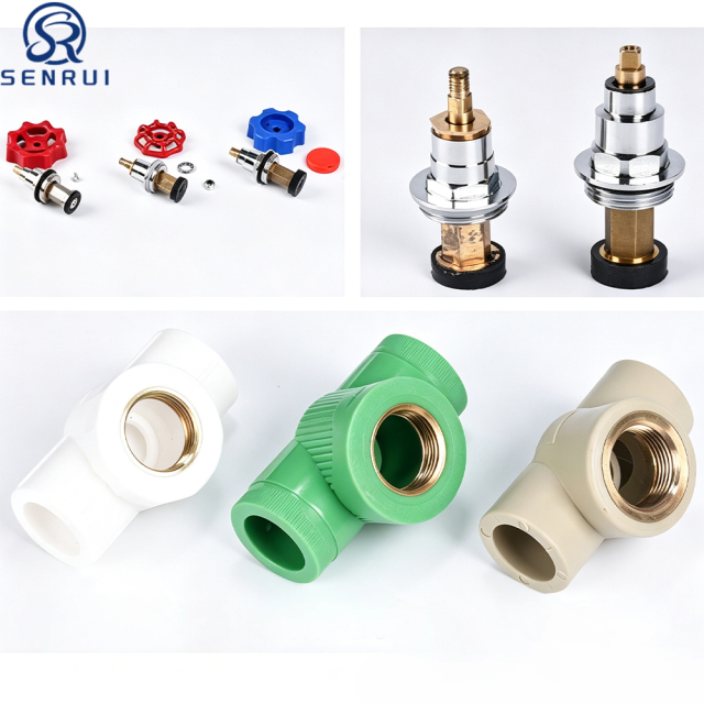 PPR stop valve with brass insert and durable PPR body