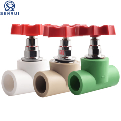 PPR stop valves available in multiple sizes for plumbing applications
