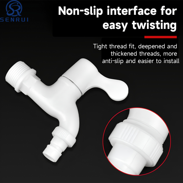 Plastic Faucet with Ceramic Cartridge | Durable PP Water Tap for Household and Garden Use