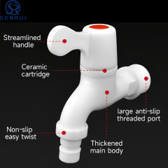 Plastic Faucet with Ceramic Cartridge | Durable PP Water Tap for Household and Garden Use