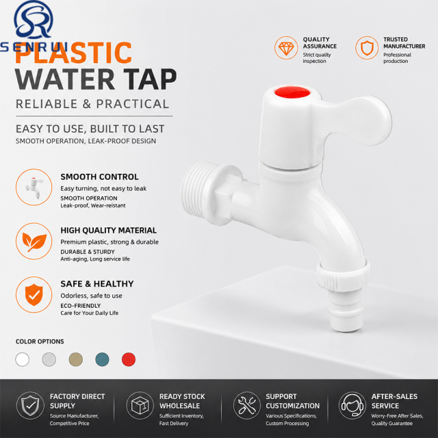 Plastic Faucet with Ceramic Cartridge | Durable PP Water Tap for Household and Garden Use
