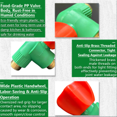 Features of PPR angle valve including corrosion resistance and durability