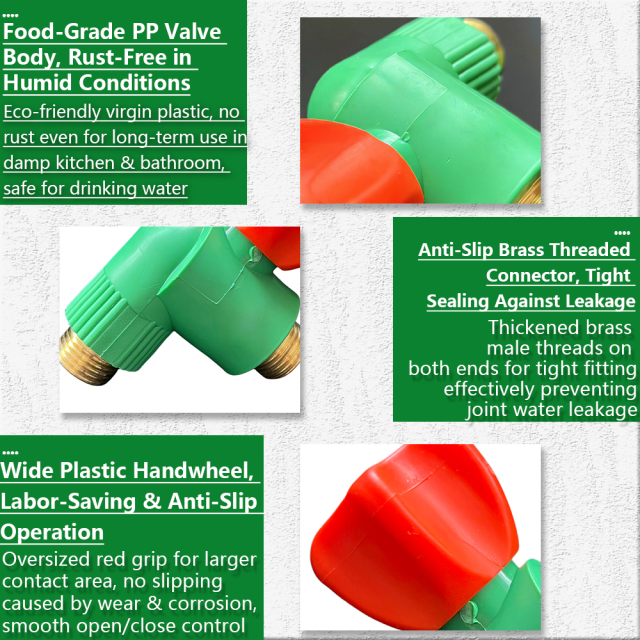 Features of PPR angle valve including corrosion resistance and durability