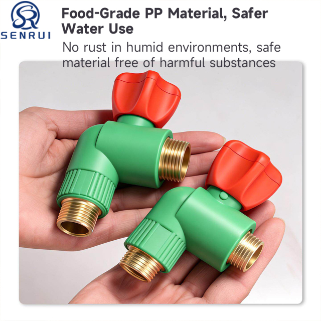 Premium PPR angle valve material and brass insert components