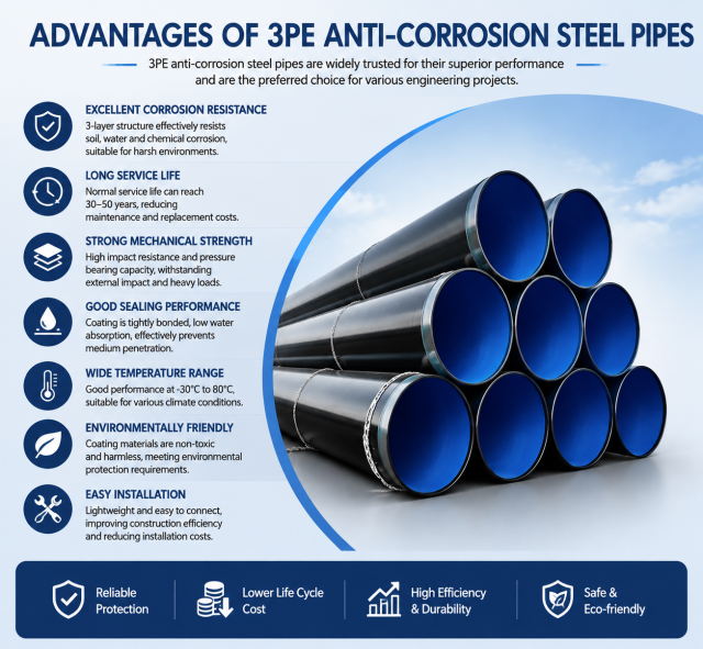 3PE Anti-Corrosion Steel Pipe API 5L Coated Pipeline Supplier