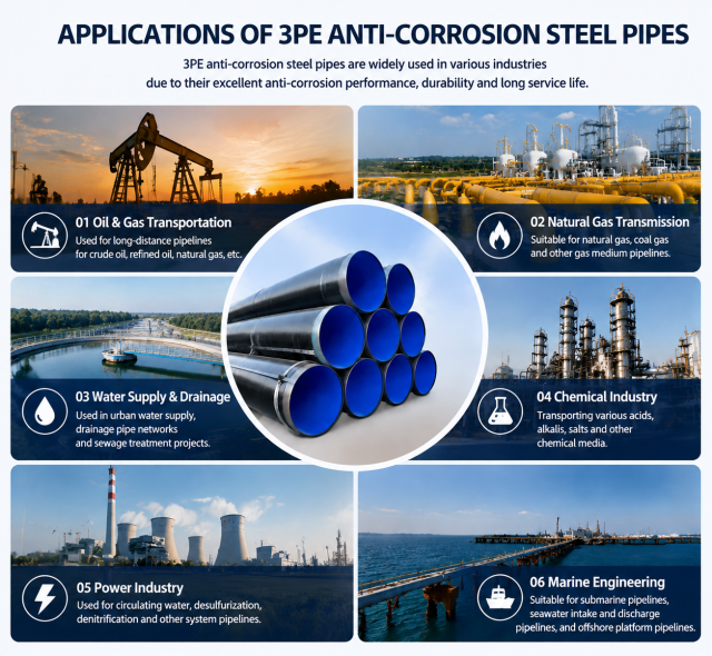 3PE Anti-Corrosion Steel Pipe API 5L Coated Pipeline Supplier