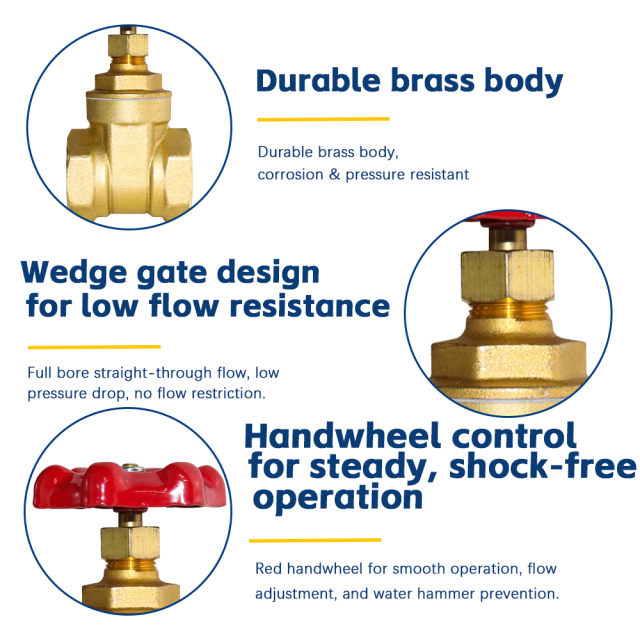Brass Gate Valve 200 WOG | NPT Threaded Water Valve