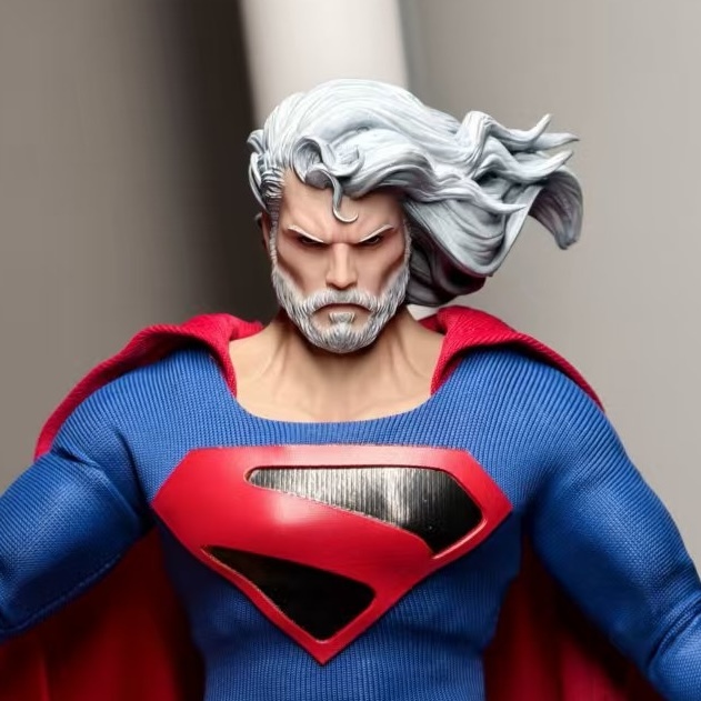 【Pre-order】1/12 DC Superman with long hair and a beard Head Sculpture