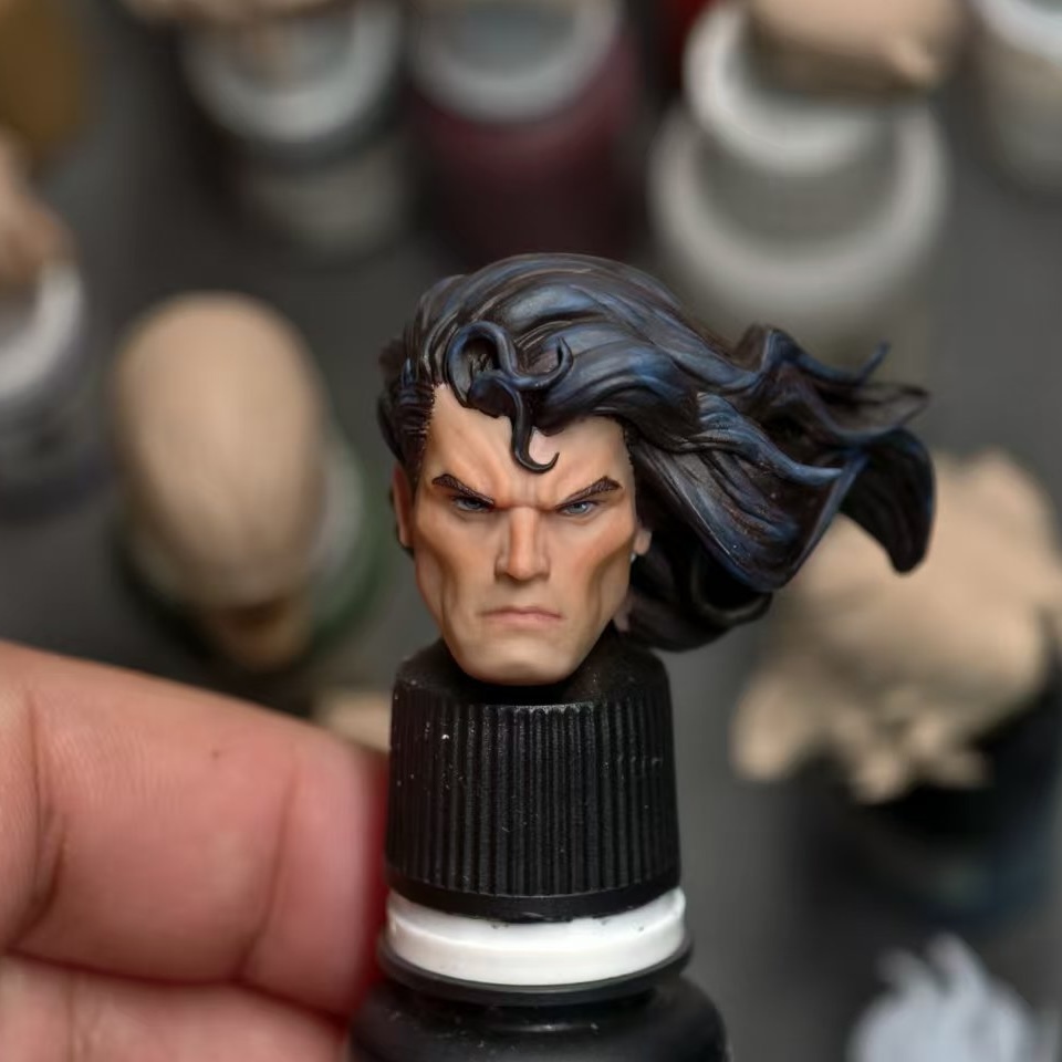 1/12 DC Superman with long hair  Head Sculpture