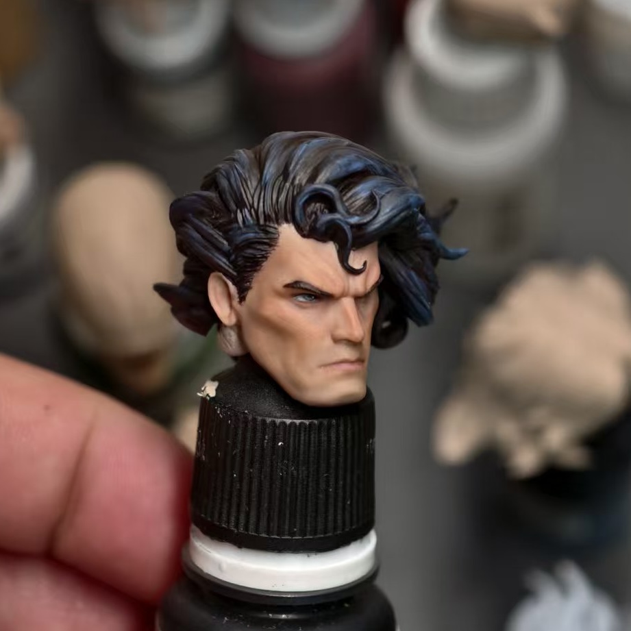 1/12 DC Superman with long hair Head Sculpture