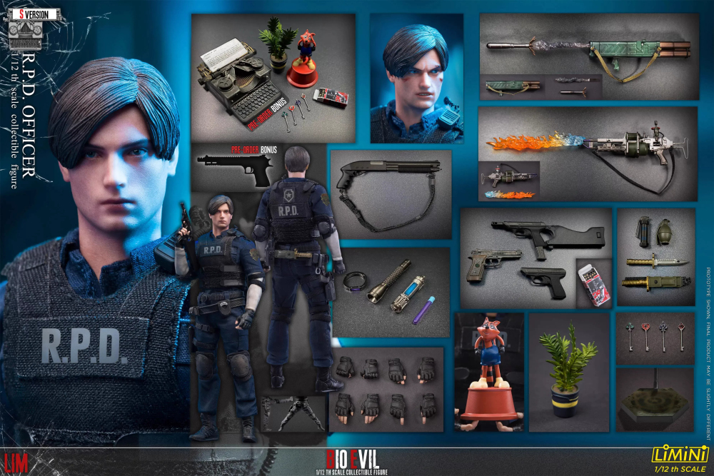 【Pre-order】1/12 LIMTOYS 1/12 Resident Evil 2 Leon Deluxe Edition Re-release Action Figure