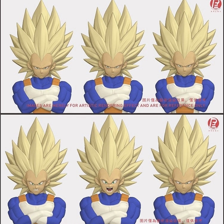 【Pre-order】1/12 RE Destroyer Vegeta Head Sculpture Pack, Solid Color Edition