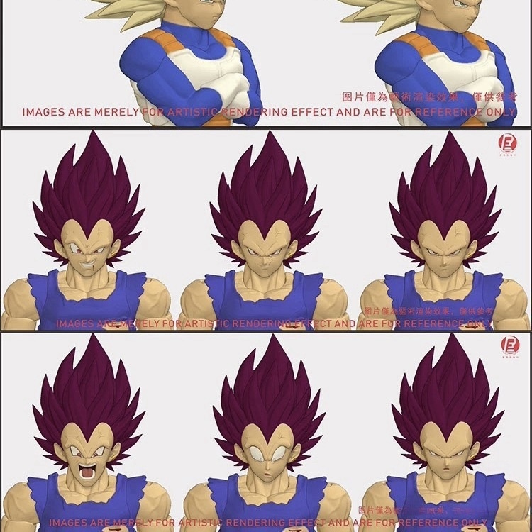 【Pre-order】1/12 RE Destroyer Vegeta Head Sculpture Pack, Solid Color Edition