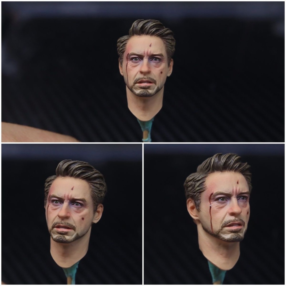 【Pre-order】 1/12 Marvel Iron Man Robert Downey Jr. battle-damaged version head sculpture