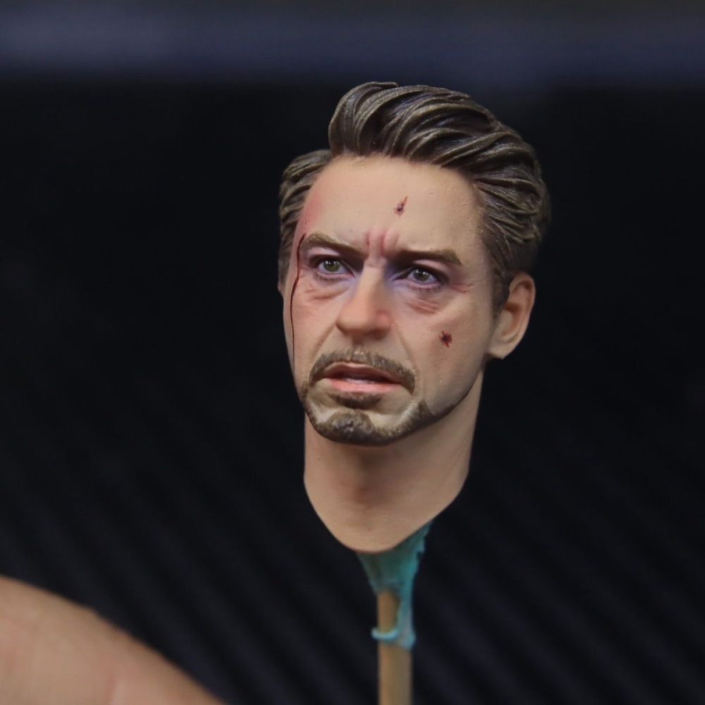 【Pre-order】 1/12 Marvel Iron Man Robert Downey Jr. battle-damaged version head sculpture