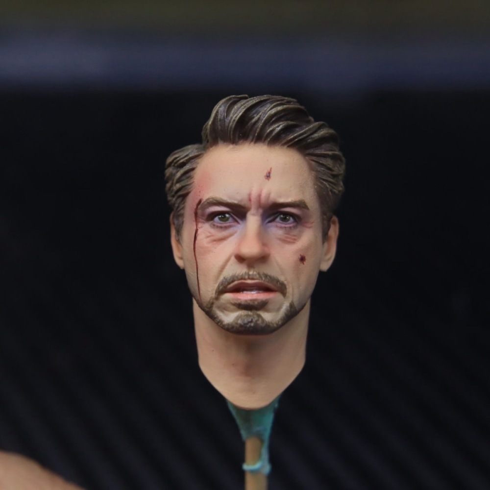 【Pre-order】 1/12 Marvel Iron Man Robert Downey Jr. battle-damaged version head sculpture