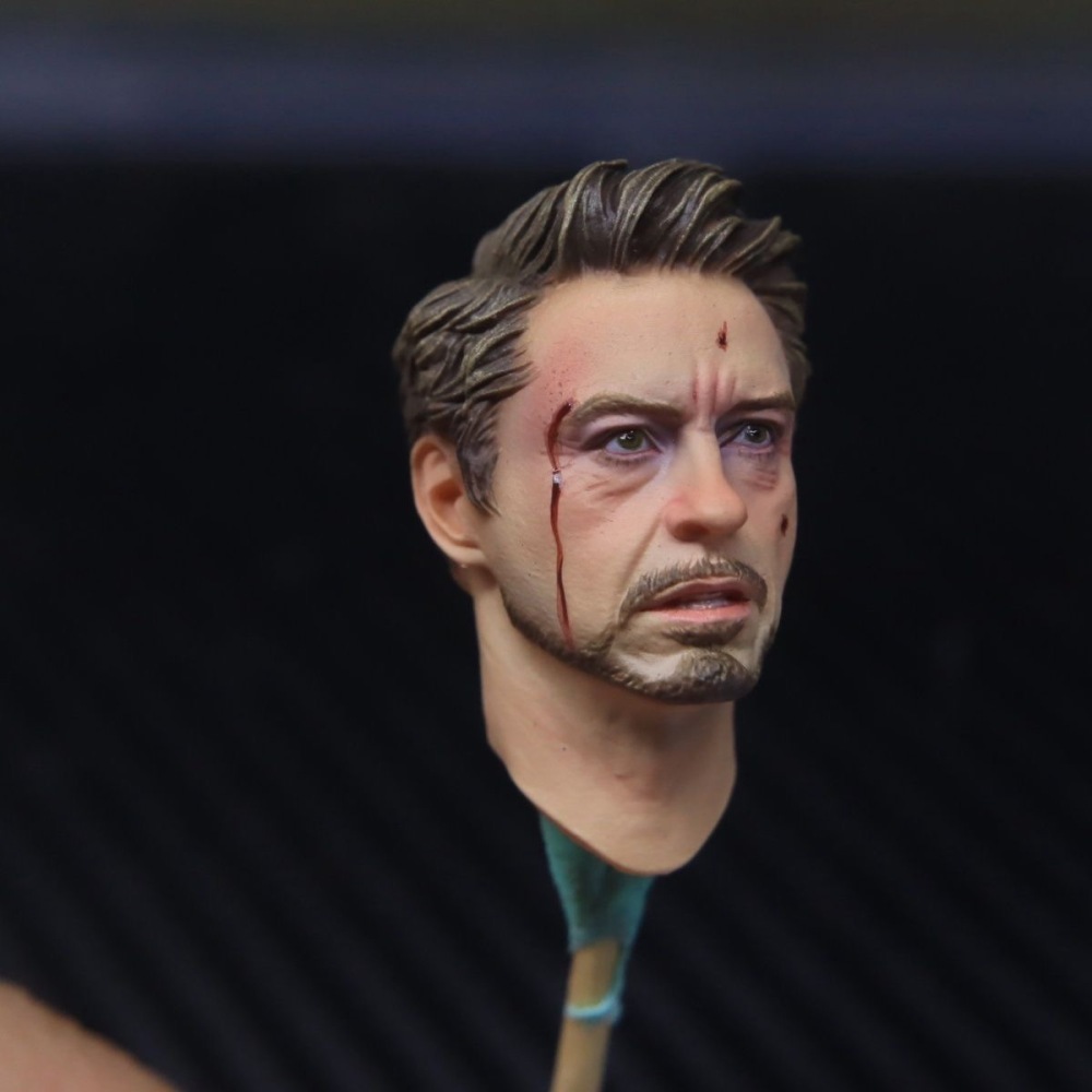 【Pre-order】 1/12 Marvel Iron Man Robert Downey Jr. battle-damaged version head sculpture