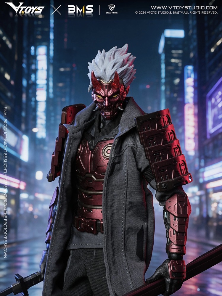 【Pre-order】 1/12 VTOYS X BMS X CF - Cyberpunk Samurai The Crimson Dawn of the Blade.Action Figure
