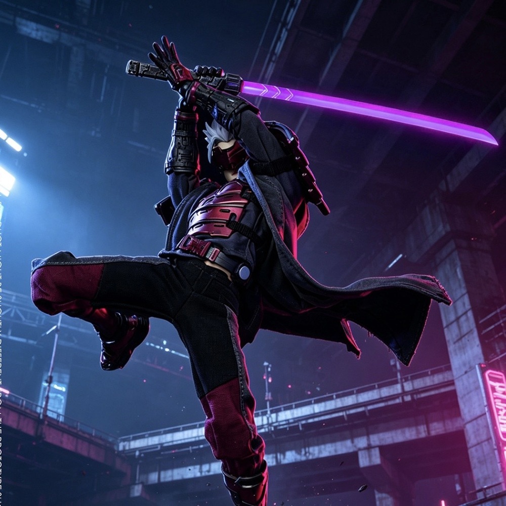 【Pre-order】 1/12 VTOYS X BMS X CF - Cyberpunk Samurai The Crimson Dawn of the Blade.Action Figure